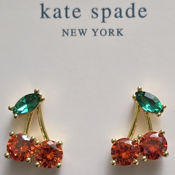 Kate Spade Cherry Pendant Necklace & Earrings - Picture 2 of 5